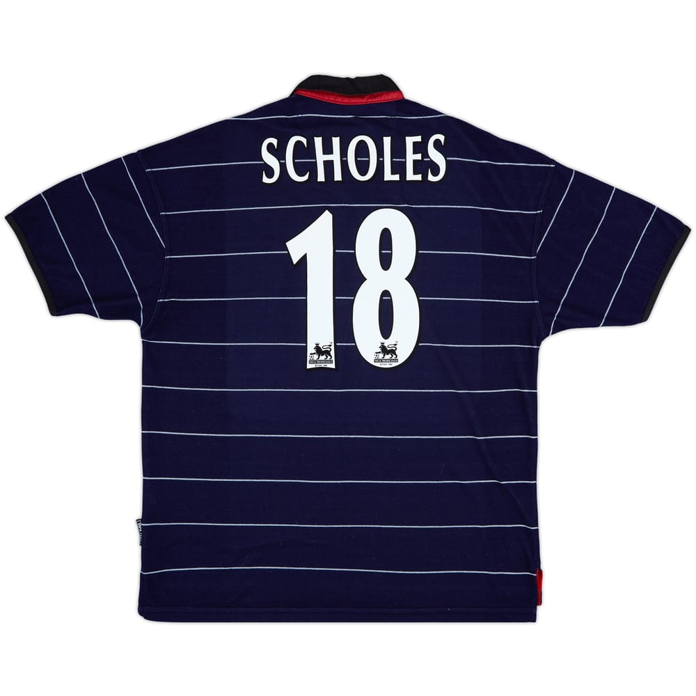 1999-00 Manchester United Away Shirt Scholes #18 - 9/10 - (XL)