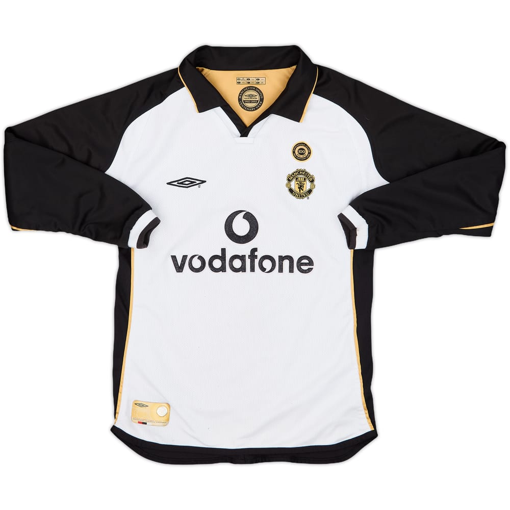 2001-02 Manchester United Centenary Away/Third L/S Shirt - 5/10 - (S.Boys)