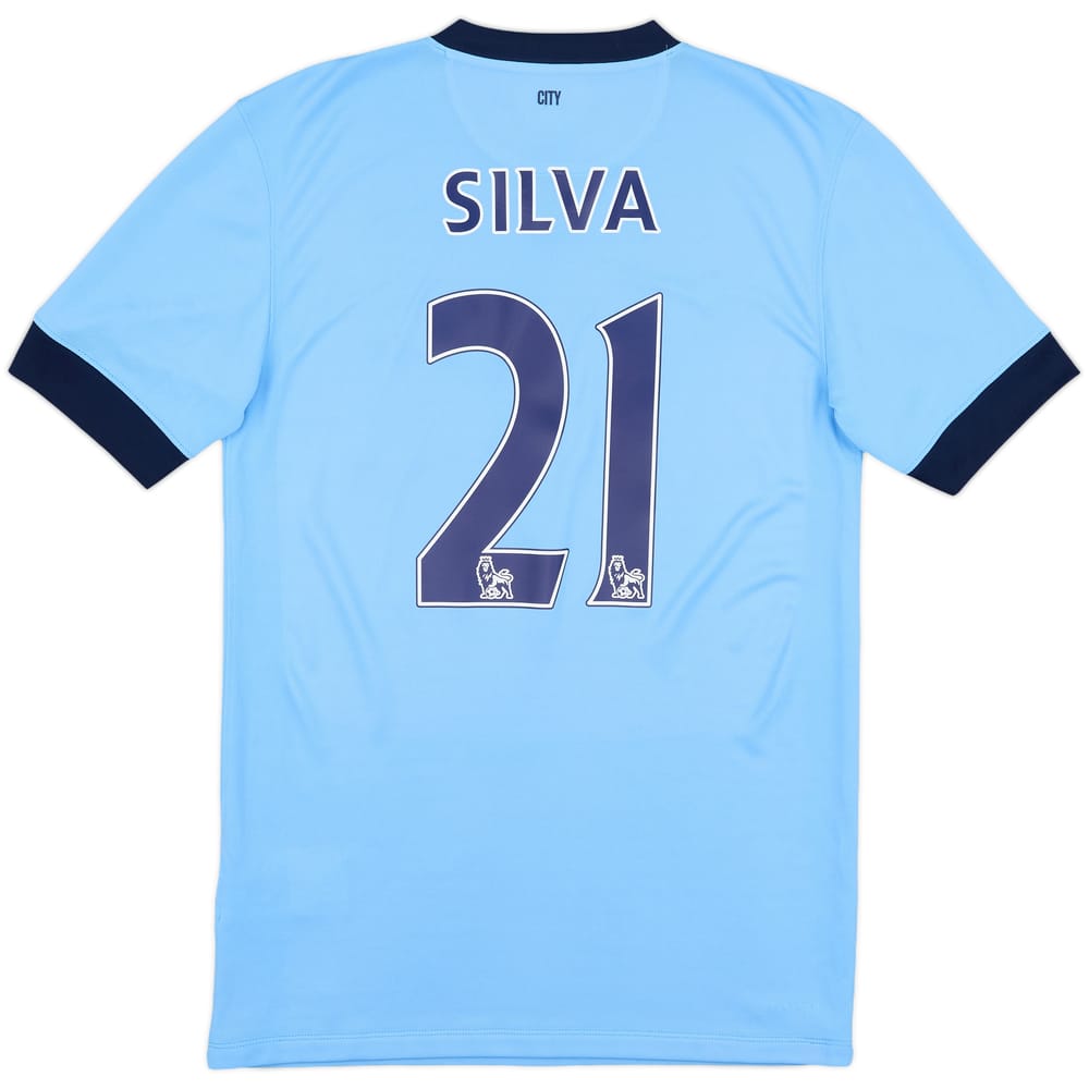 2014-15 Manchester City Home Shirt Silva #21 - 9/10 - (S)
