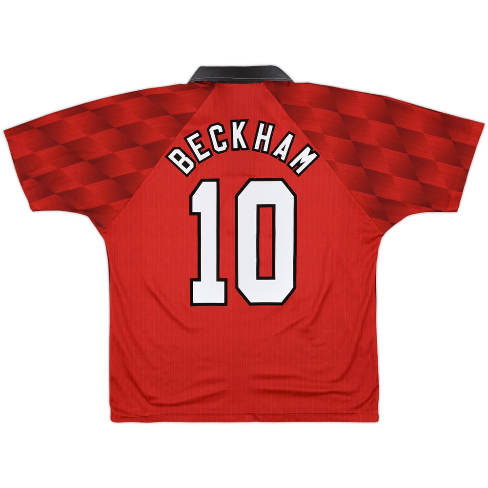 1996-98 Manchester United Home Shirt Beckham #10 - 8/10 - (L)
