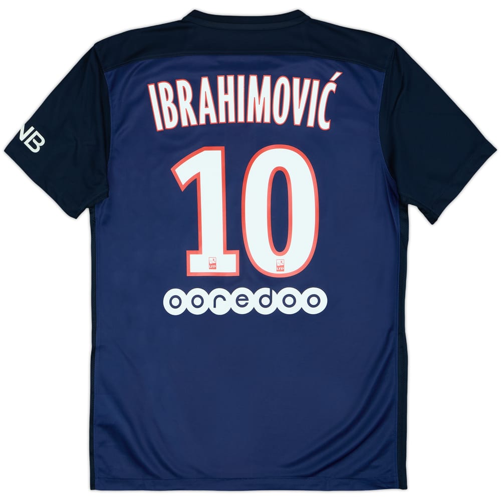 2015-16 Paris Saint-Germain Home Shirt Ibrahimovic #10 - 9/10 - (M)