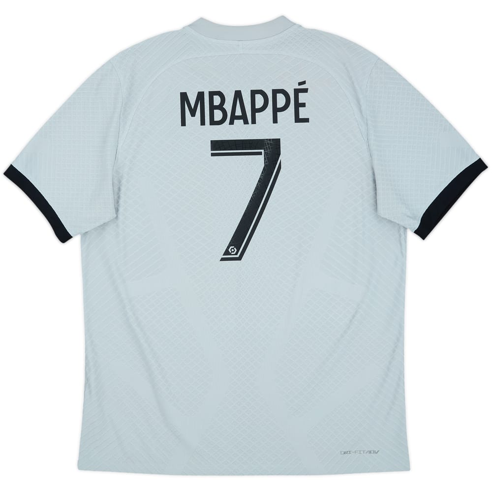 Camiseta auténtica de visitante del Paris Saint-Germain 2022-23 Mbappe #7 - 9/10 - (L)