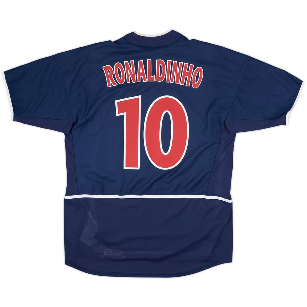 2002-03 Paris Saint-Germain Player Issue Home Shirt Ronaldinho #10 - 10/10 - (L)