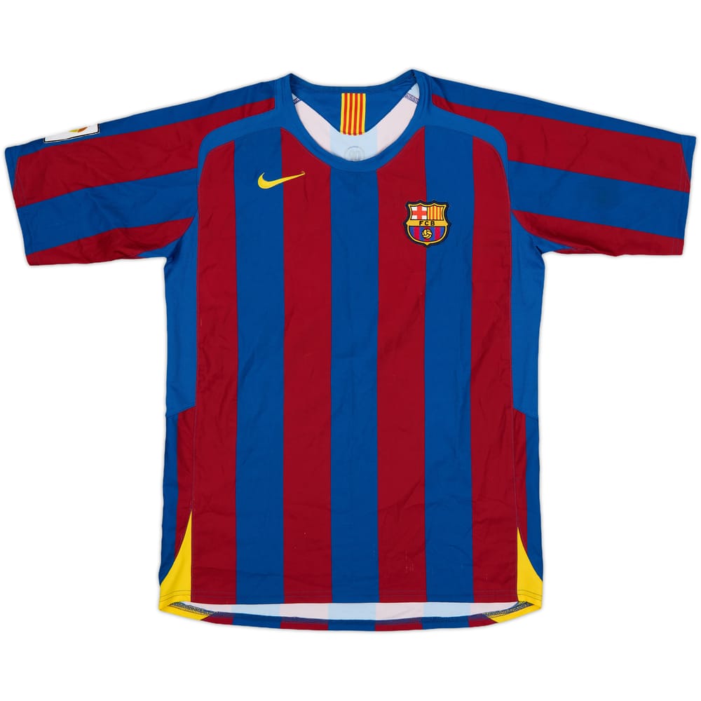 2005-06 Barcelona Home Shirt - 8/10 - (XL.Boys)