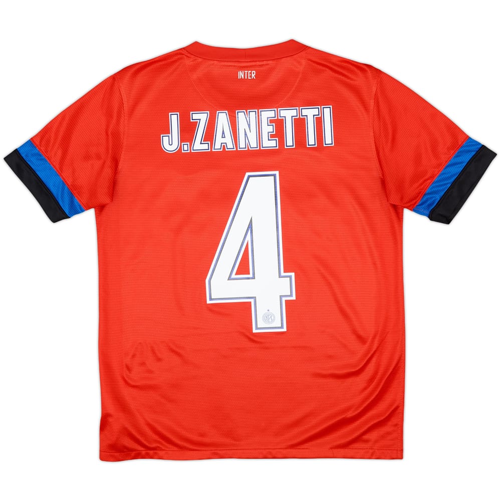 2012-13 Inter Milan Away Shirt J. Zanetti #4 - 6/10 - (XL.Boys)