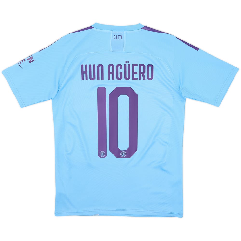 2019-20 Manchester City Home Shirt Kun Aguero #10 - 8/10 - (S)