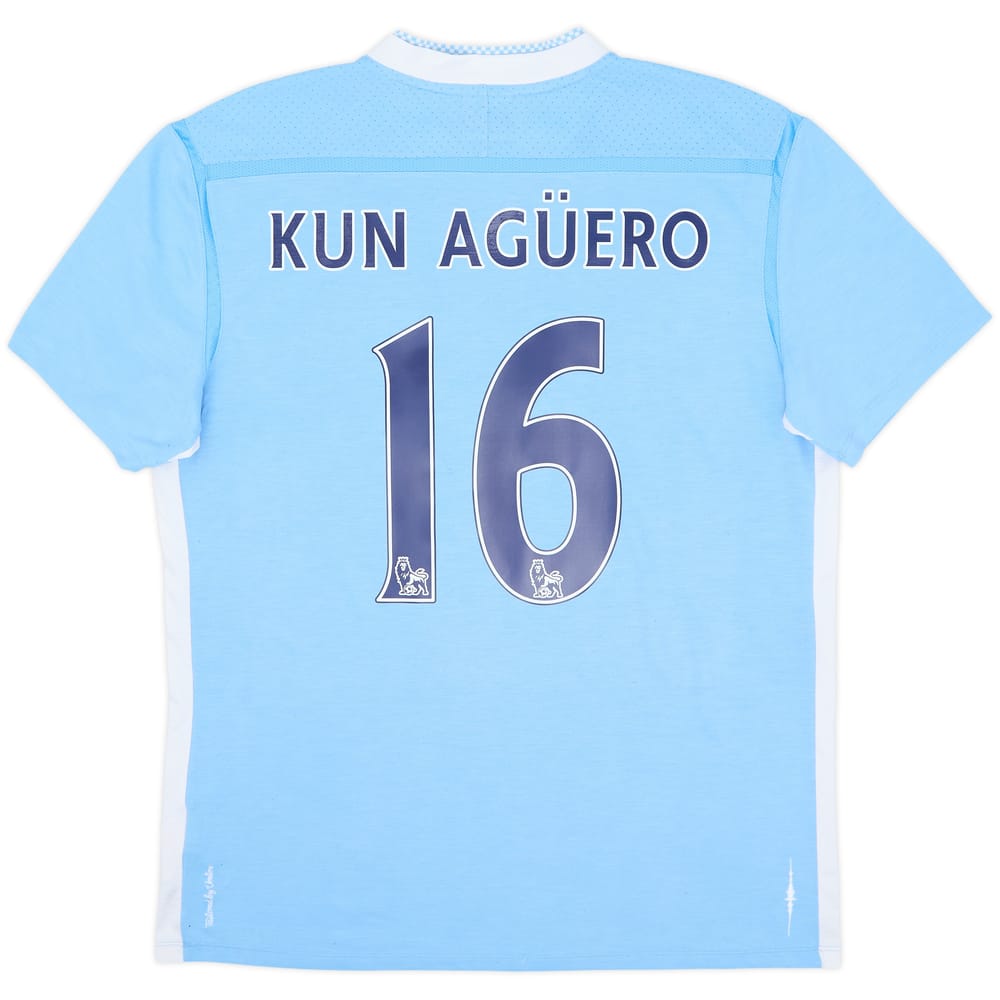 2011-12 Manchester City Home Shirt Kun Aguero #16 - 6/10 - (L)