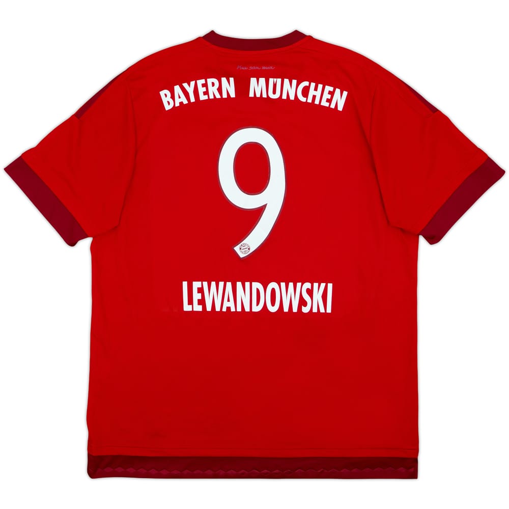 Camiseta de local del Bayern Munich 2015-16 Lewandowski #9 - 6/10 - (XL)