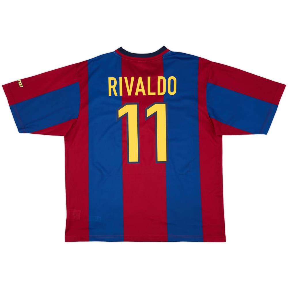 1998-00 Barcelona Basic Home Shirt Rivaldo #11 - 10/10 - (XL)