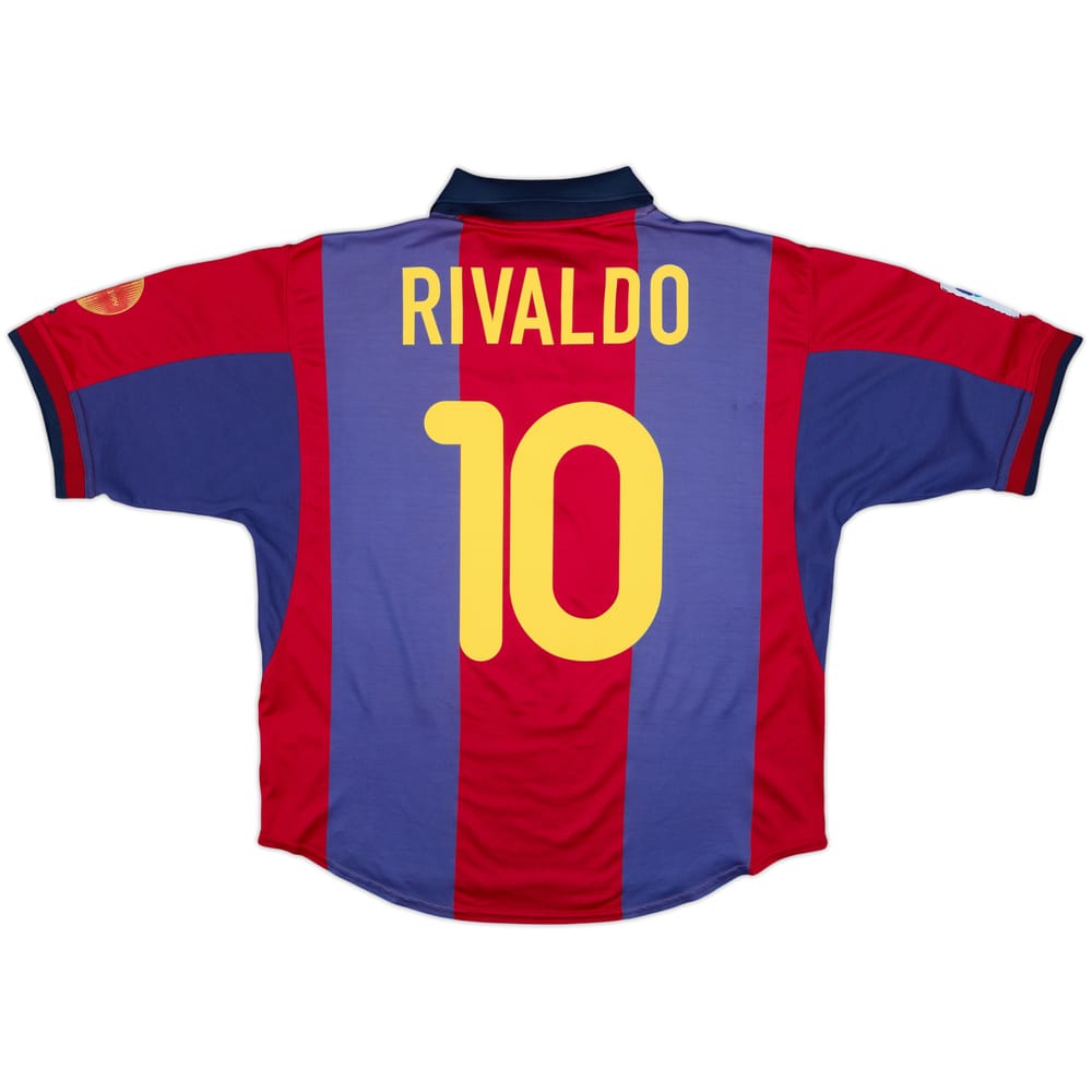 2000-01 Barcelona Home Shirt Rivaldo #10 - 6/10 - (L)