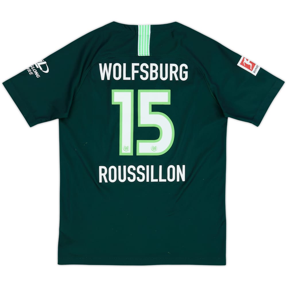 2019-20 Wolfsburg Home Shirt Roussillon #15 - 6/10 - (XL.Boys)