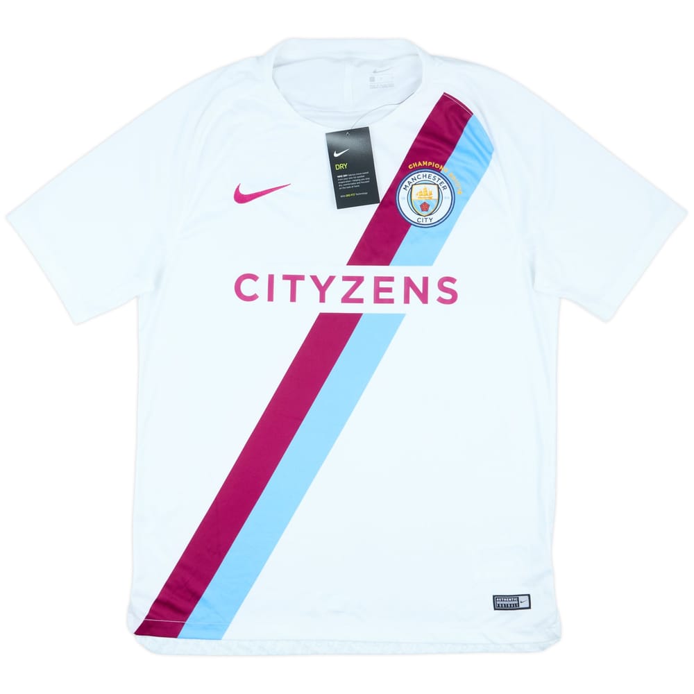 2017-18 Manchester City Player Issue 'Champions' Pre-Match Shirt (L)