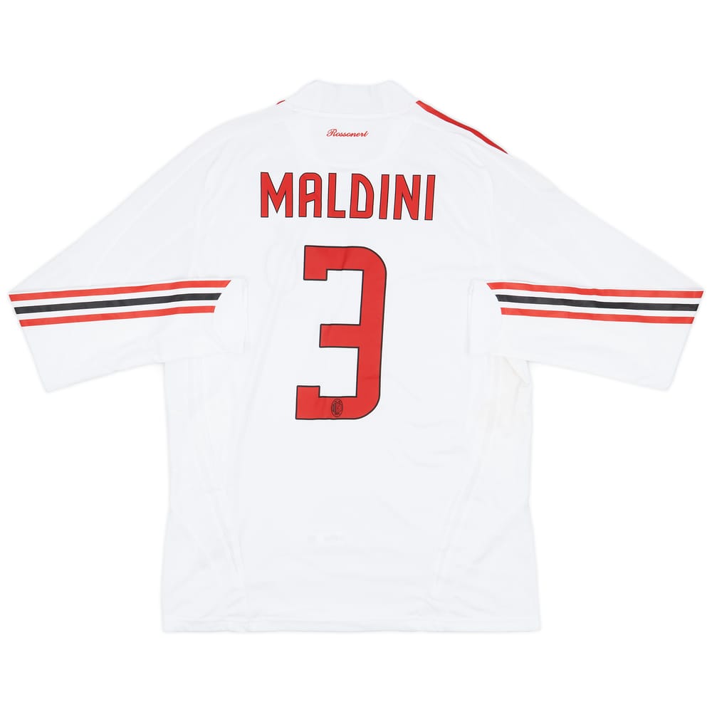 2008-09 AC Milan Player Issue Away L/S Shirt Maldini #3 - 10/10 - (L)