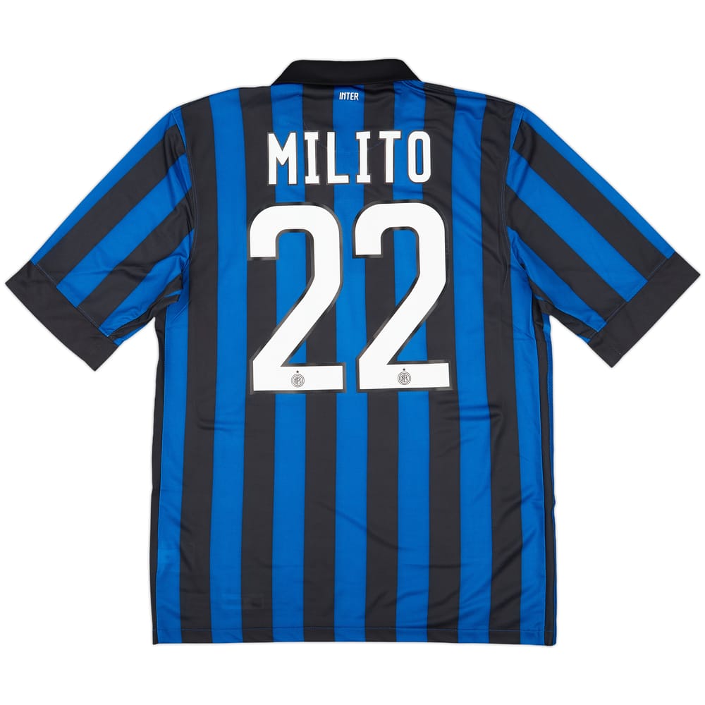 2011-12 Inter Milan Home Shirt Milito #22 (M)