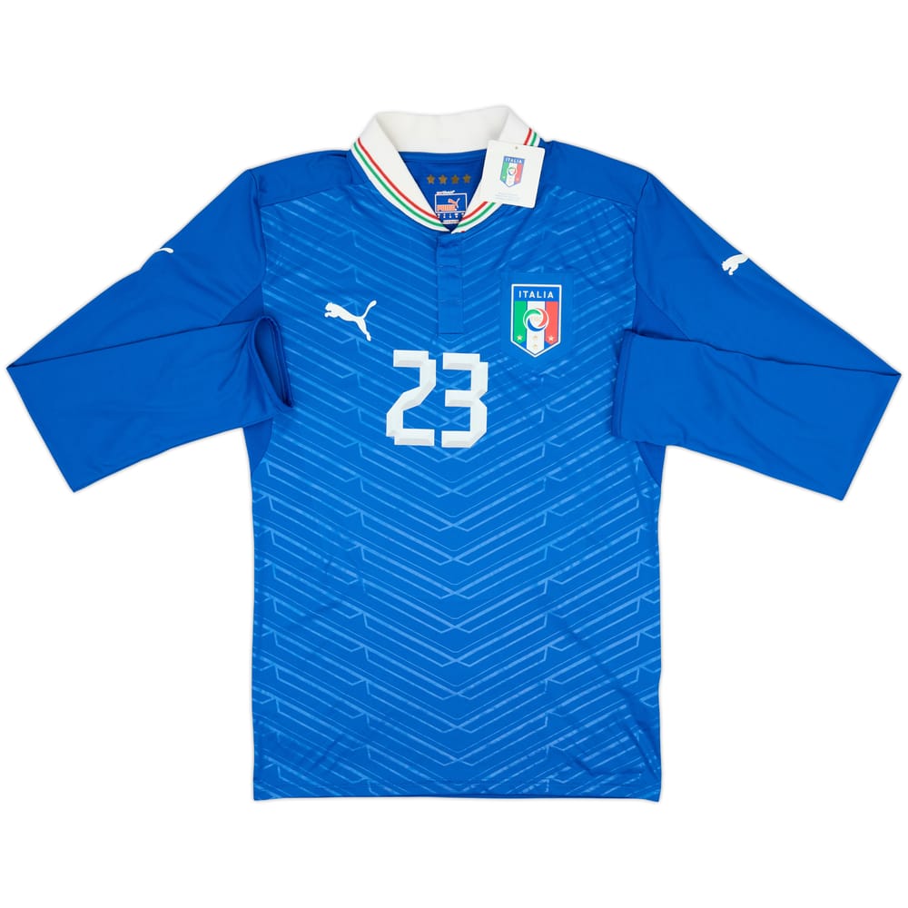 2012-13 Italy Player Issue Home L/S Shirt #23 (M)