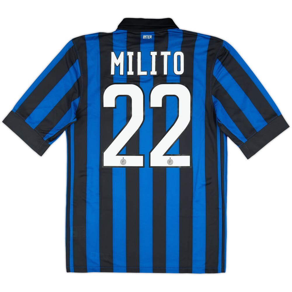 2011-12 Inter Milan Home Shirt Milito #22 (S)