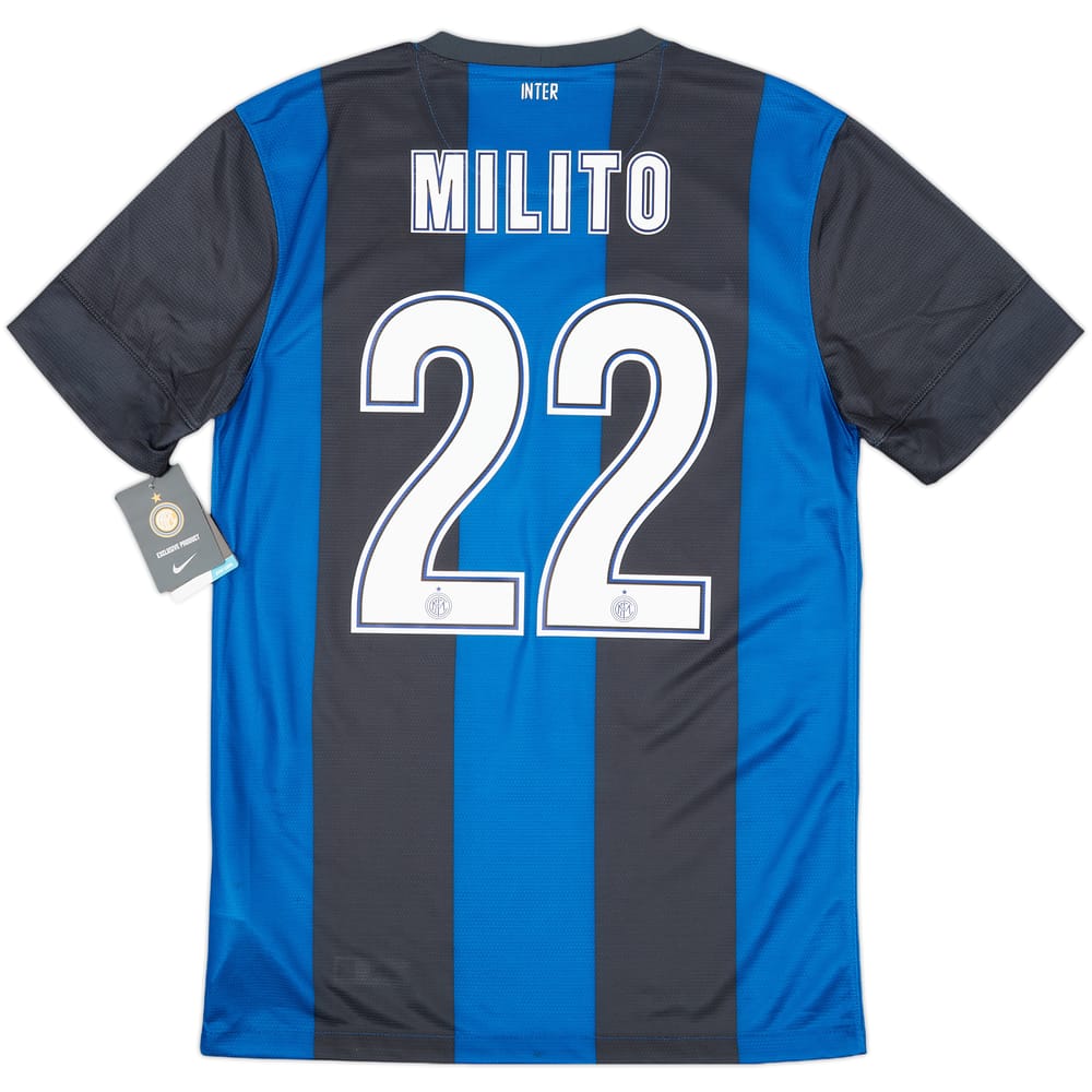 2012-13 Inter Milan Home Shirt Milito #22 (S)
