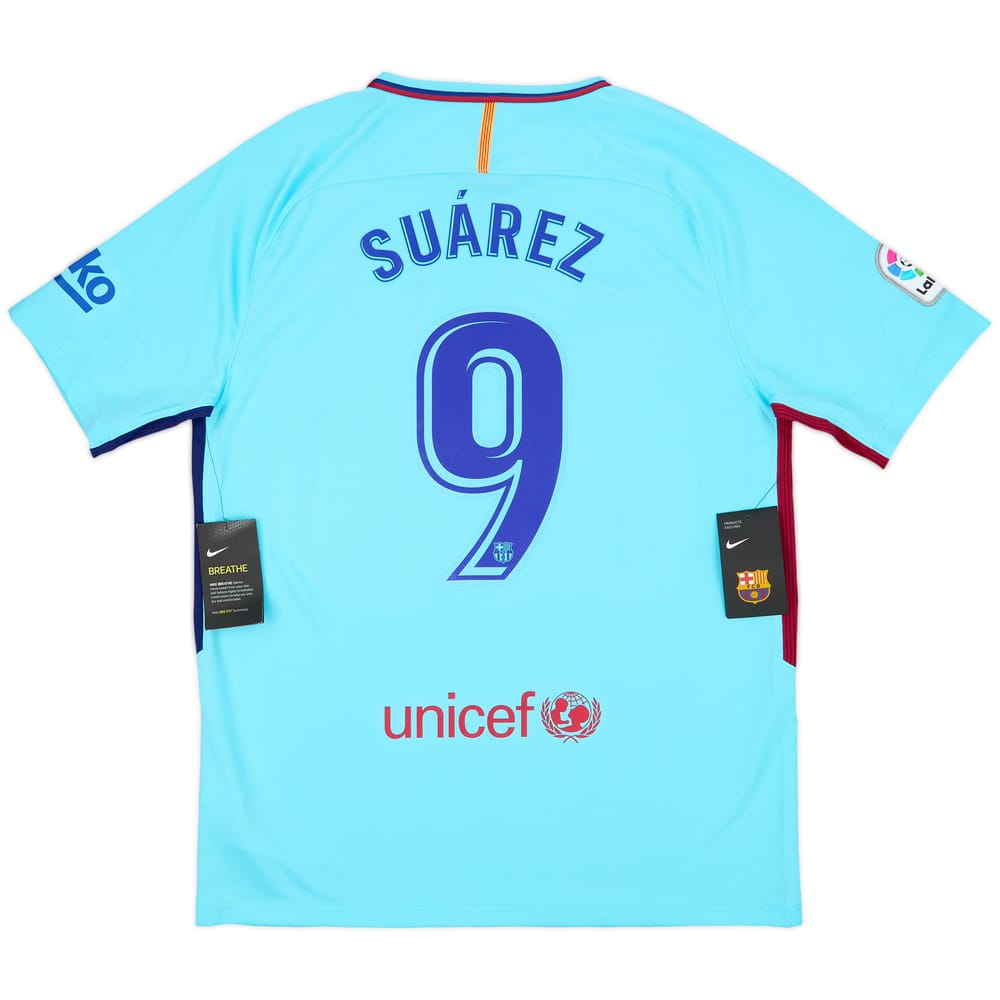 2017-18 Barcelona Away Shirt Suarez #9 (L)