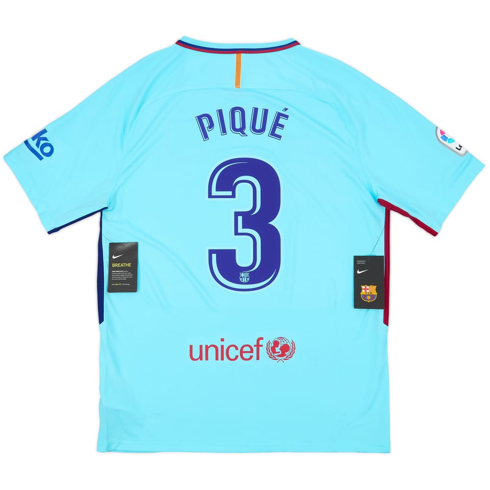 2017-18 Barcelona Away Shirt Pique #3 (L)