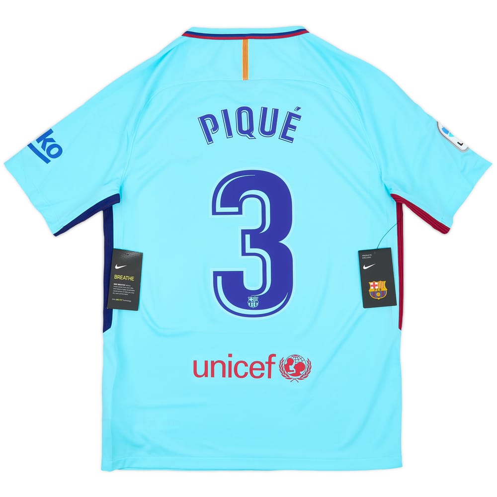 2017-18 Barcelona Away Shirt Pique #3 (M)
