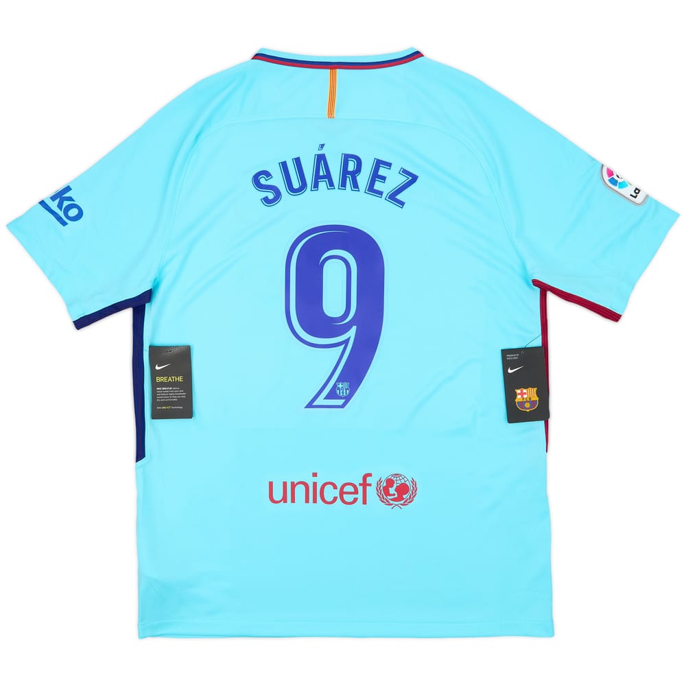 2017-18 Barcelona Away Shirt Suarez #9 (L)