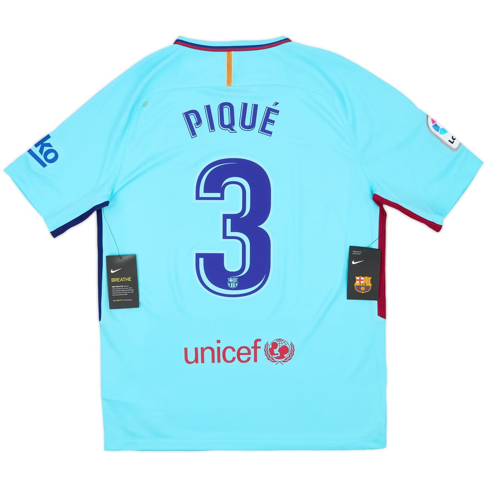 2017-18 Barcelona Away Shirt Pique #3 (M)