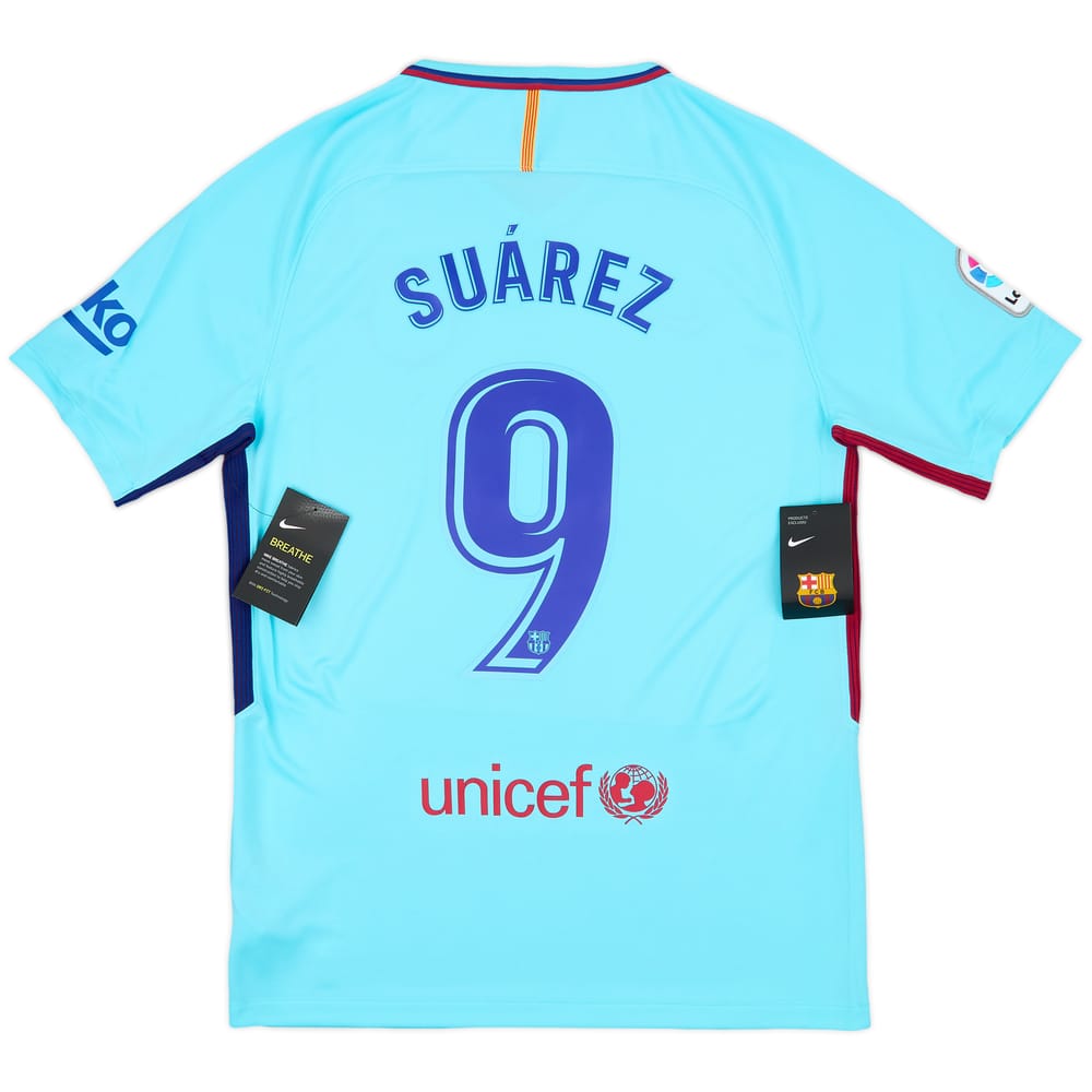 2017-18 Barcelona Away Shirt Suarez #9 (M)