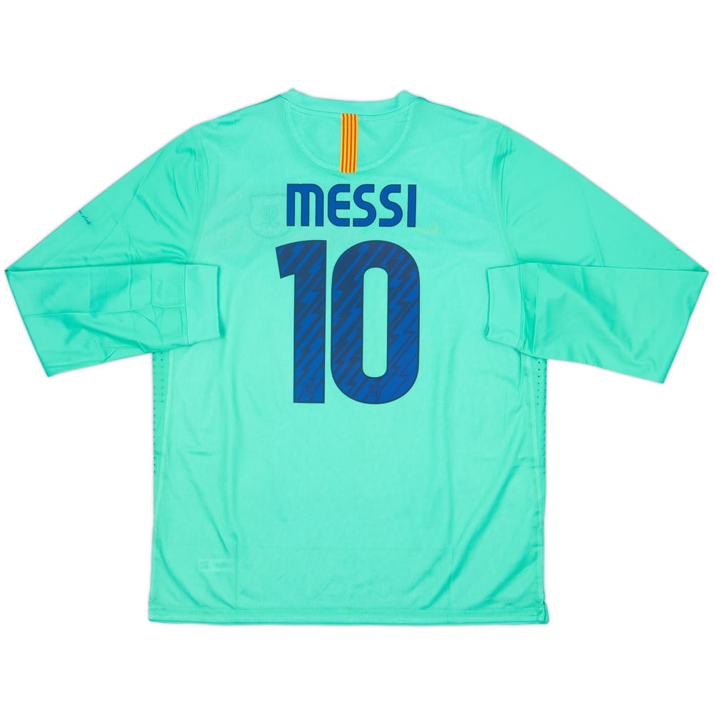 2010-11 Barcelona Player Issue Away L/S Shirt Messi #10 (XXL)