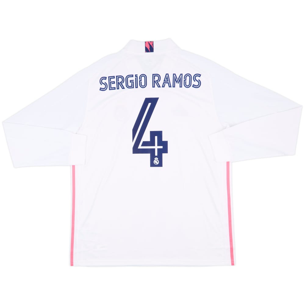2020-21 Real Madrid Home L/S Shirt Sergio Ramos #4 (XL)
