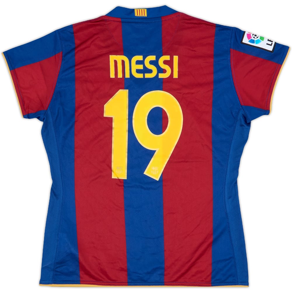 2007-08 Barcelona Home Shirt Messi #19 (Women's M)