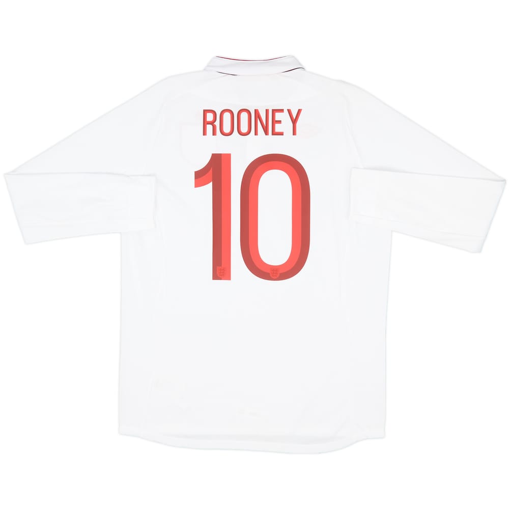2012-13 England Home L/S Shirt Rooney #10 (L)