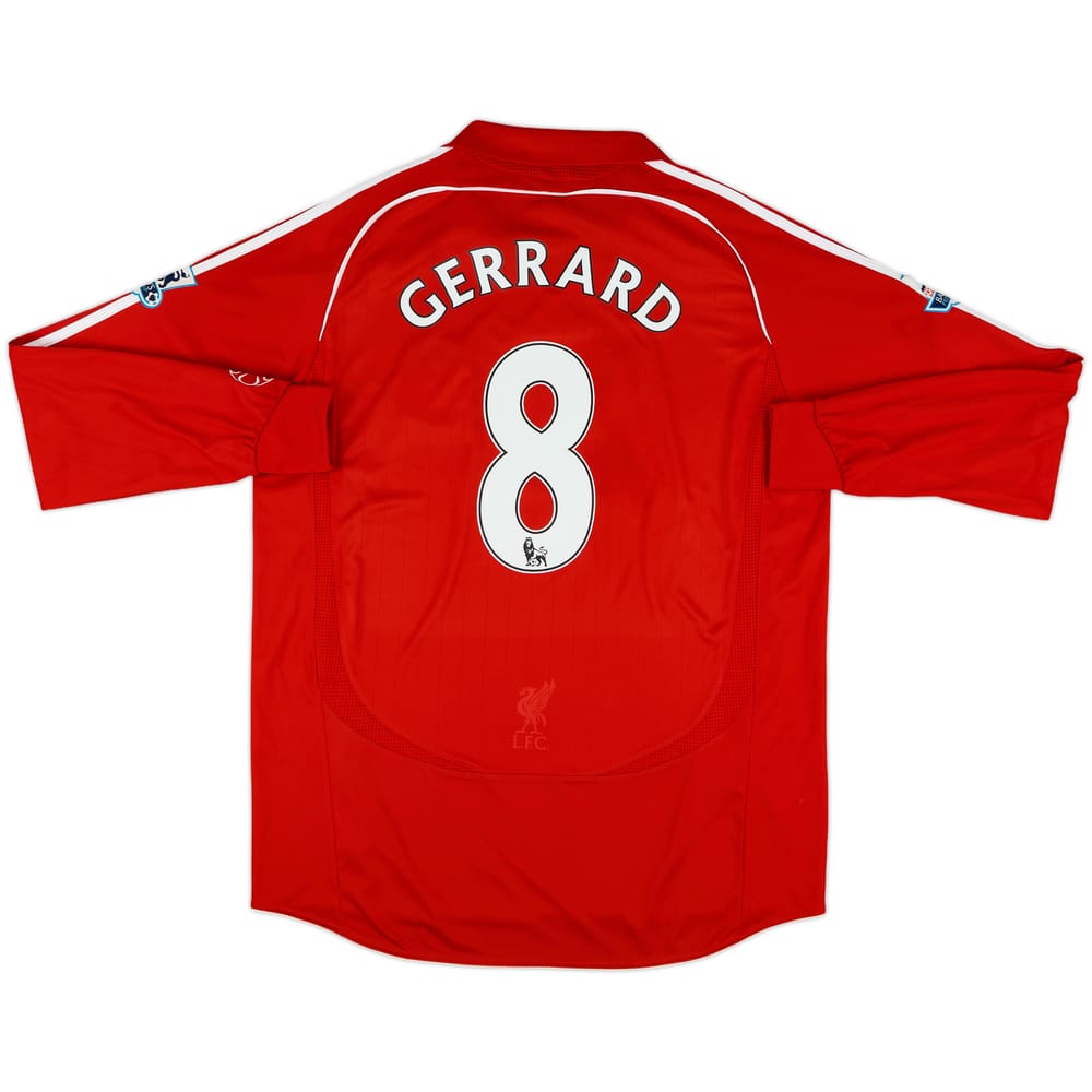 2006-08 Liverpool Home L/S Shirt Gerrard #8 - 9/10 - (L)