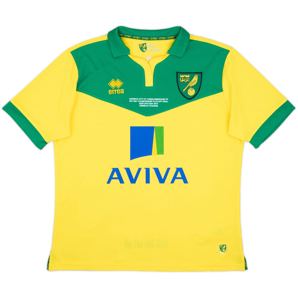 2014-15 Norwich Championship Play off Final Home Shirt - 9/10 - (XXL)