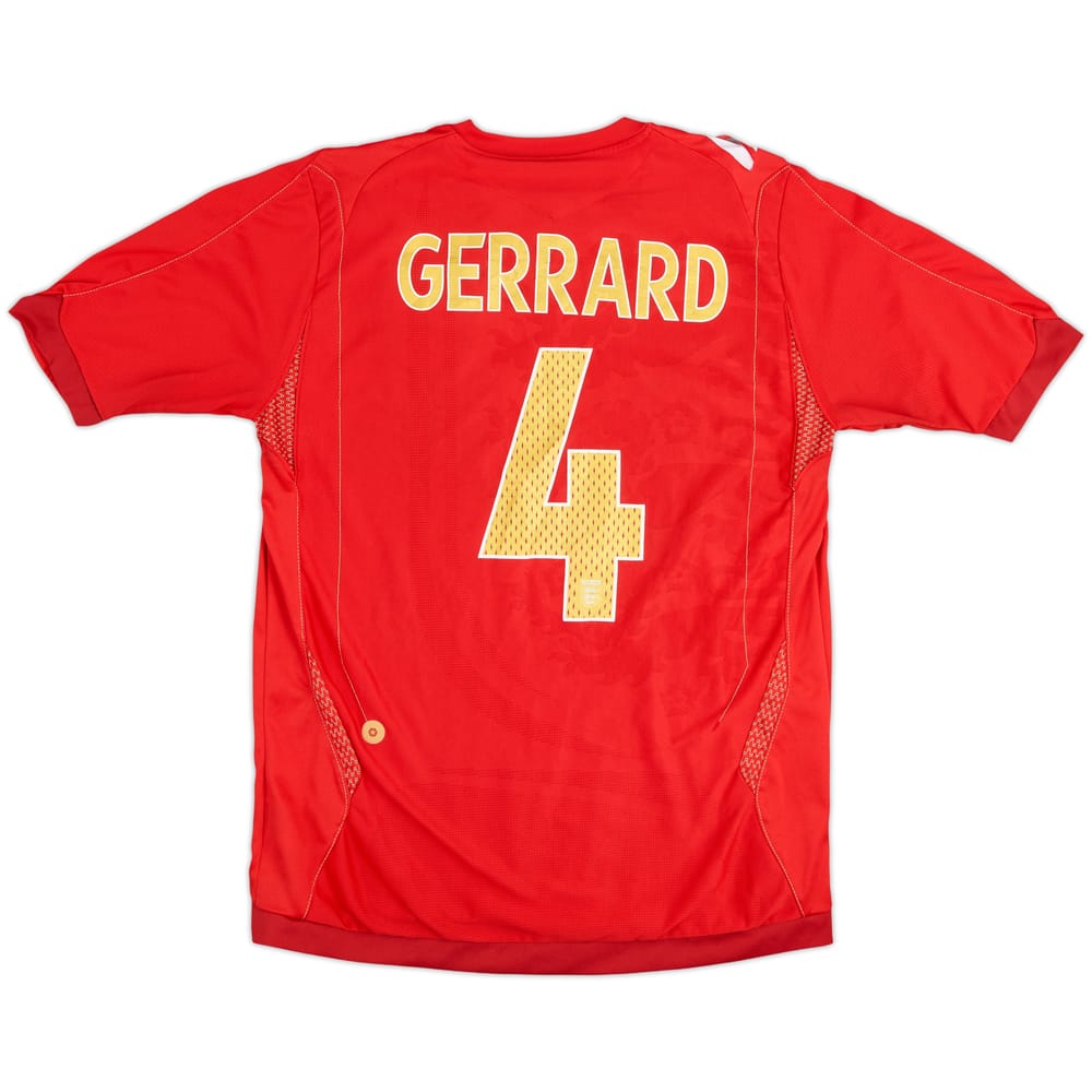 2006-08 England Away Shirt Gerrard #4 - 6/10 - (S)