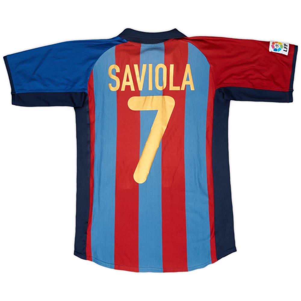 2001-02 Barcelona Home Shirt Saviola #7 - 6/10 - (XL.Boys)