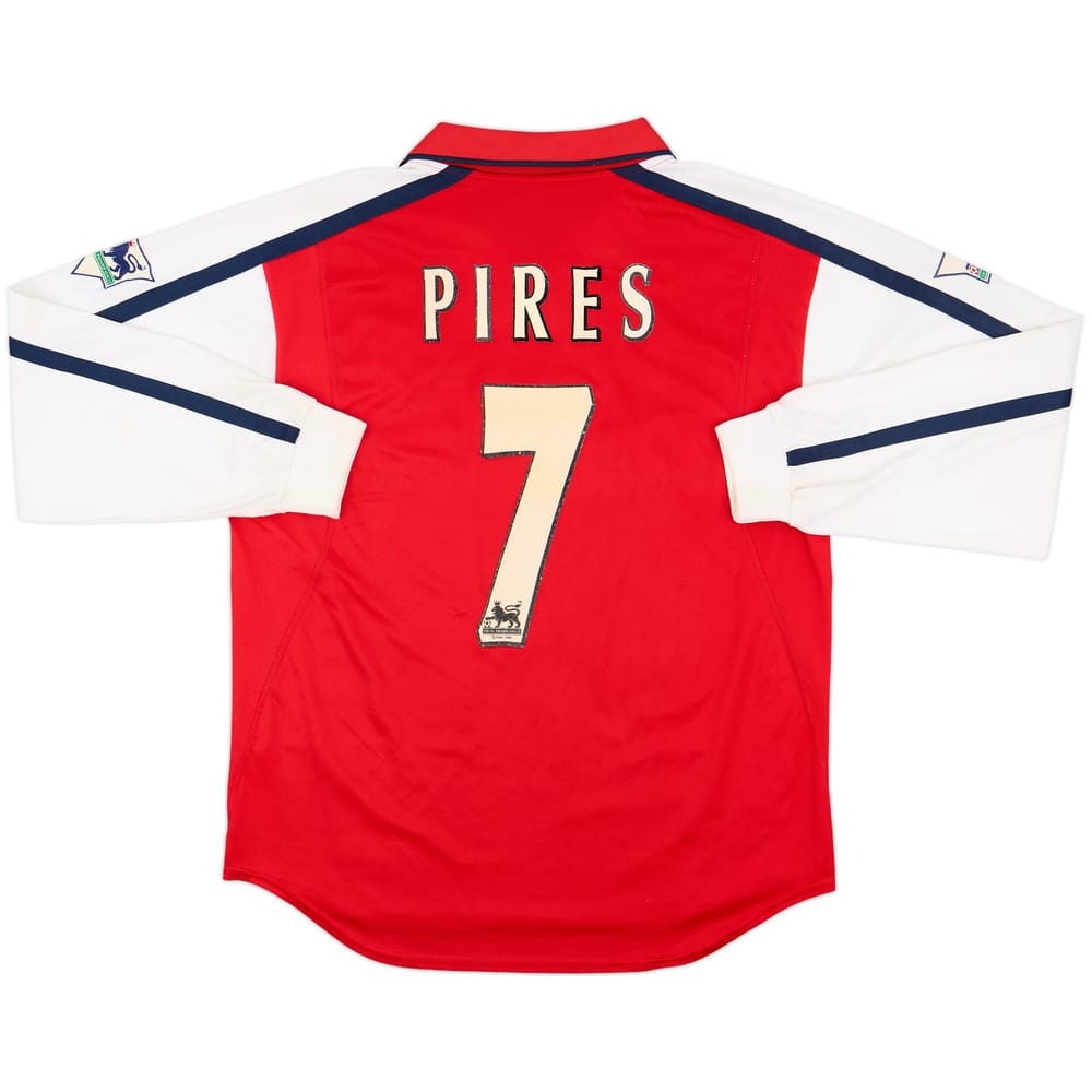 2000-02 Arsenal Home L/S Shirt Pires #7 - 8/10 - (L)