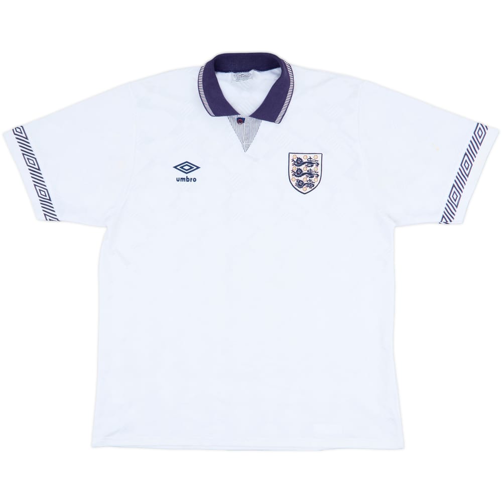1990-92 England Home Shirt - 7/10 - (L)