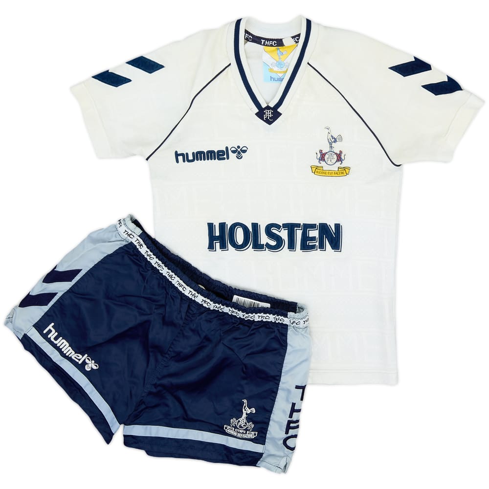 1989-91 Tottenham Home Shirt & Shorts - 7/10 - (M.Boys)