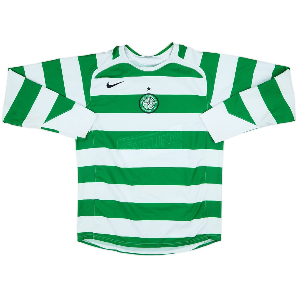 2005-07 Celtic Home L/S Shirt - 4/10 - (M)