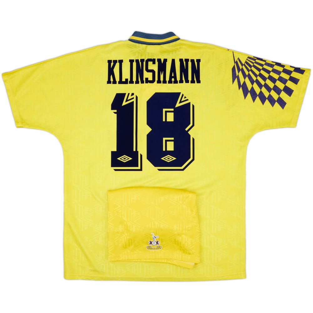 1991-95 Tottenham Away Shirt & Shorts Klinsmann #18 - 8/10 - (L)