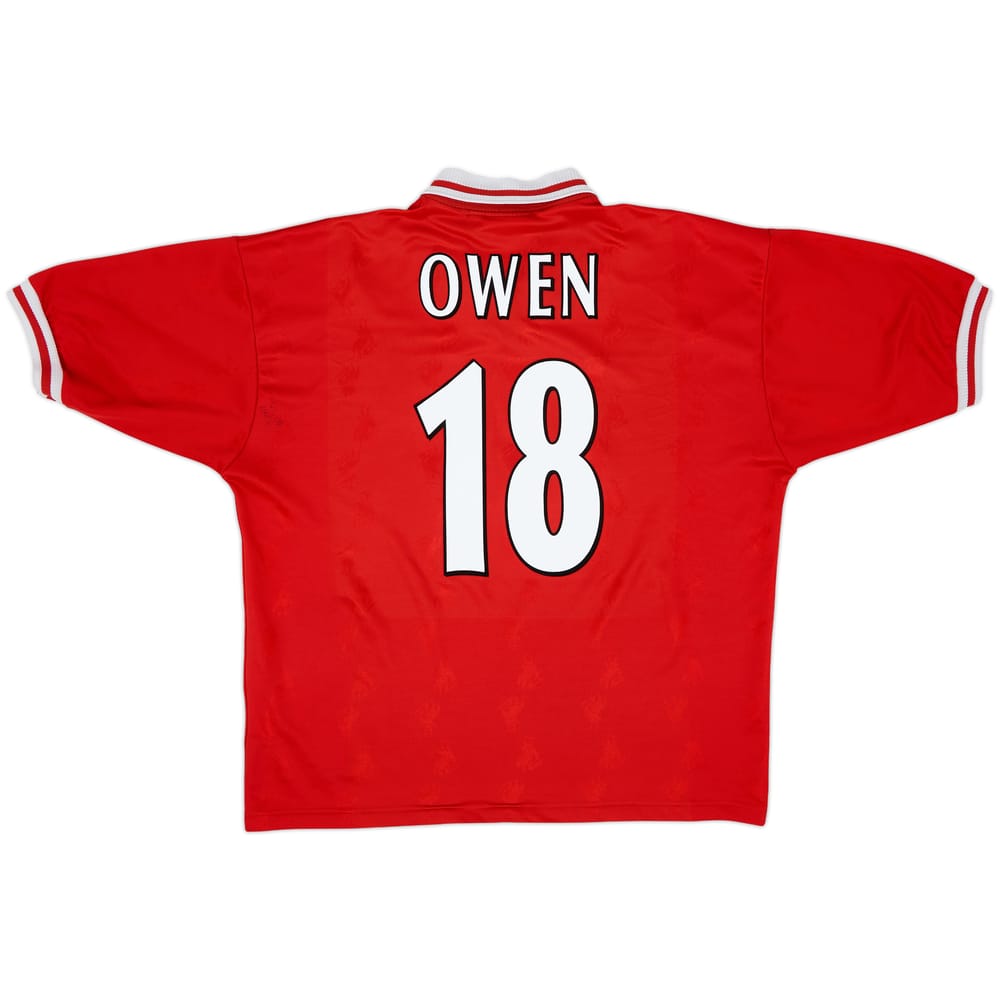 1996-98 Liverpool Home Shirt Owen #18 - 6/10 - (XL)