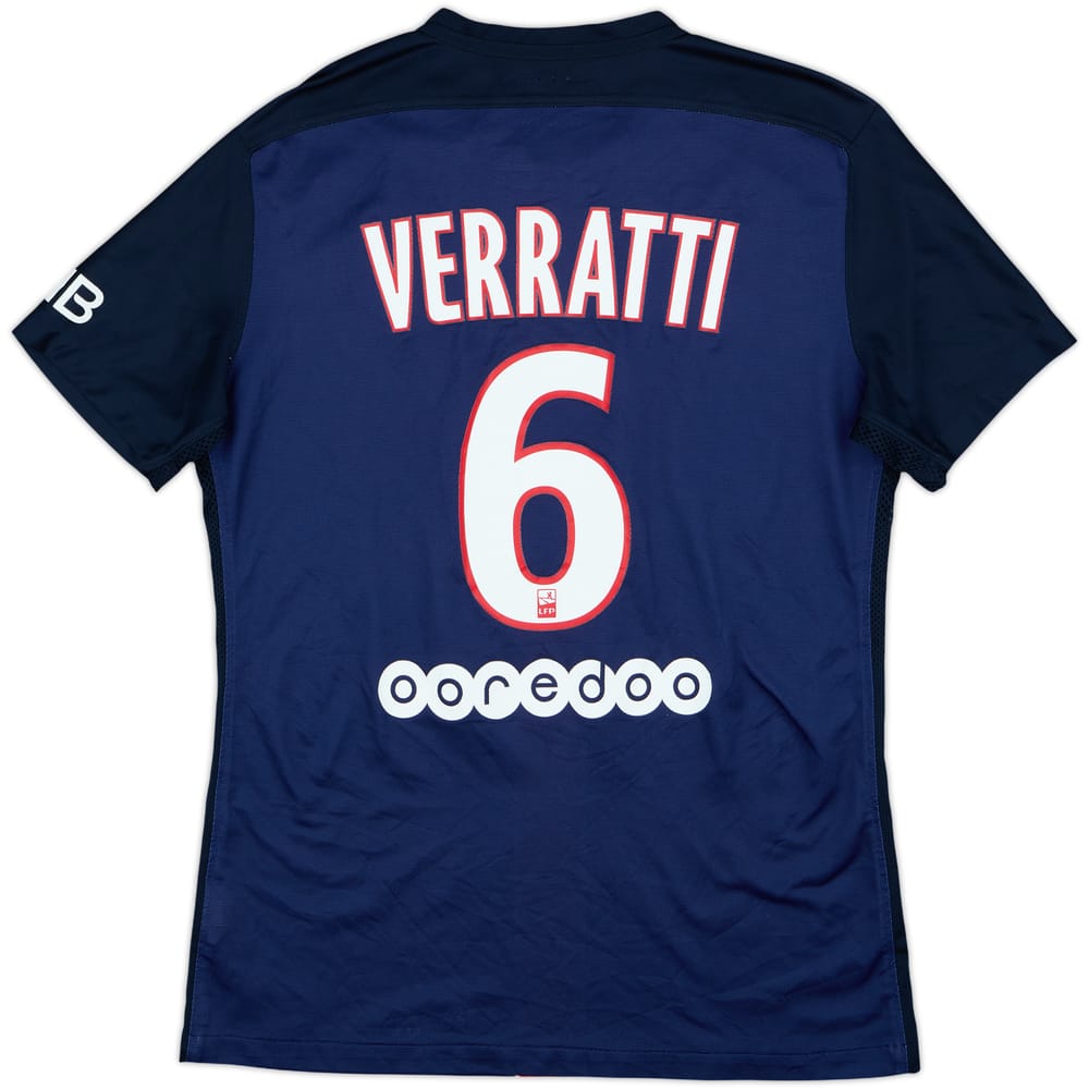 2015-16 Paris Saint-Germain Authentic Home Shirt Verratti #6 - 10/10 - (M)