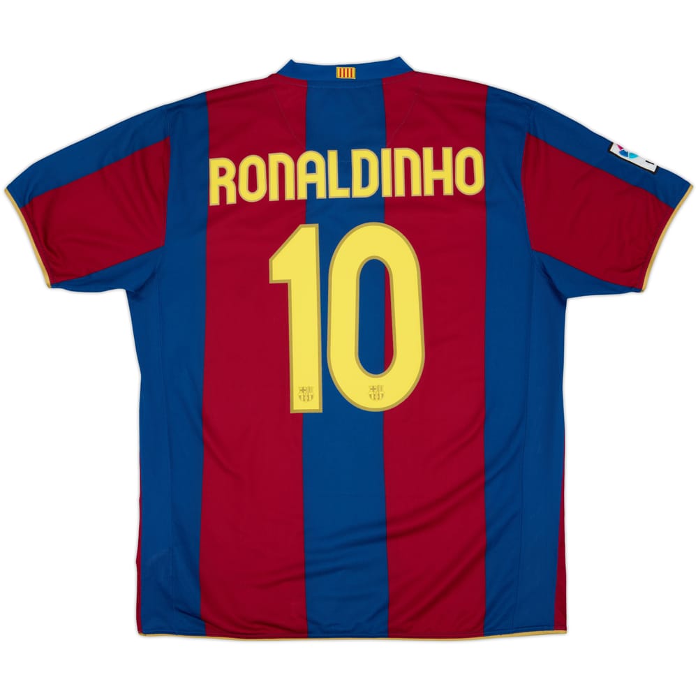 2007-08 Barcelona Home Shirt Ronaldinho #10 - 8/10 - (XXL)