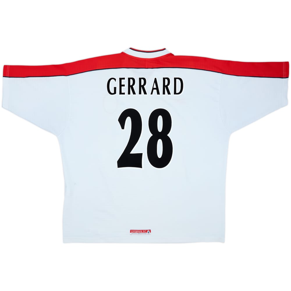 Camiseta de visitante del Liverpool 1998-99 Gerrard #28 - 6/10 - (XXL)