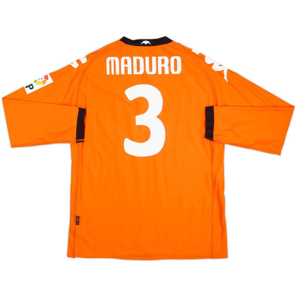 2010-11 Valencia Player Issue Away L/S Shirt Maduro #3 - 8/10 - (XL)