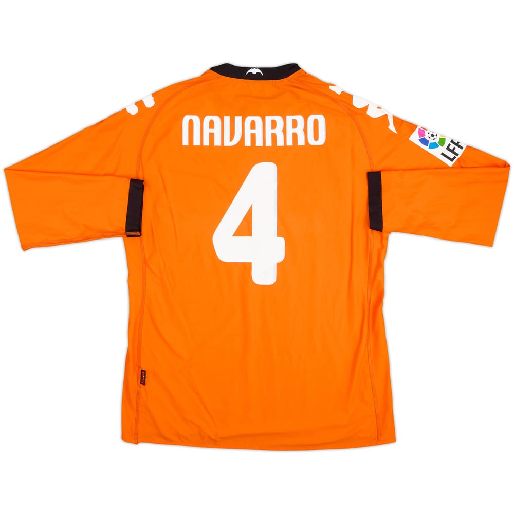 2010-11 Valencia Player Issue Away L/S Shirt Navarro #4 - 8/10 - (XL)