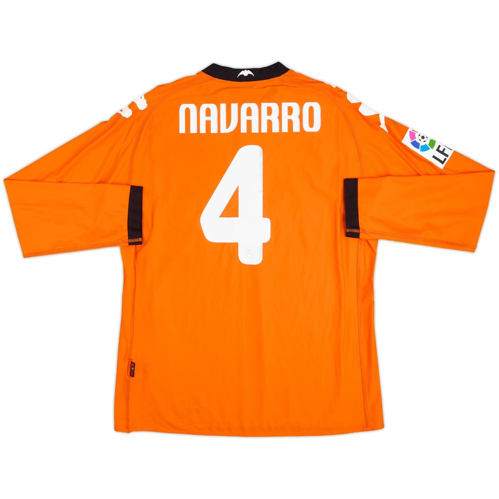 2010-11 Valencia Player Issue Away L/S Shirt Navarro #4 - 6/10 - (XL)