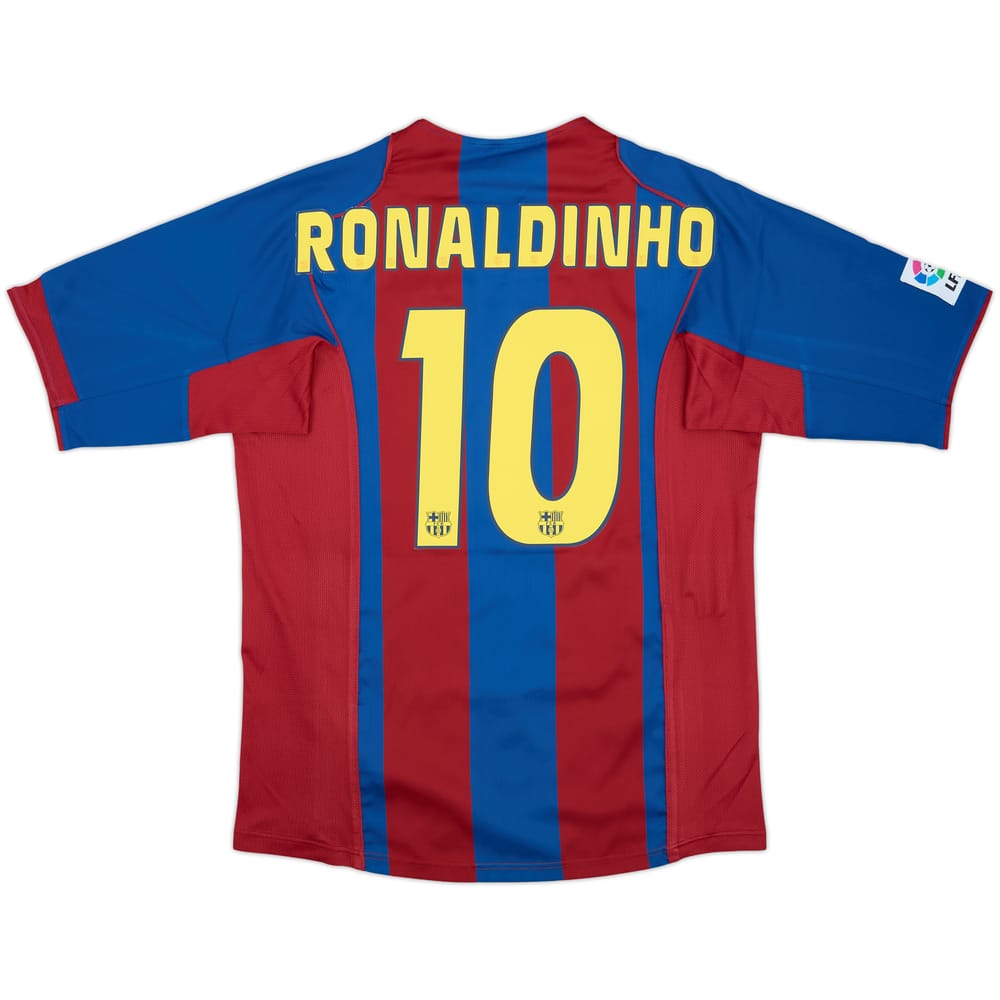 2004-05 Barcelona Home Shirt Ronaldinho #10 - 9/10 - (L)