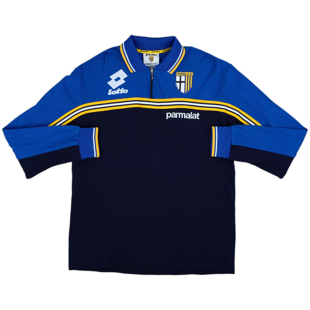 1998-99 Parma Lotto 1/4 Zip Polo L/S Shirt - 9/10 - (M)