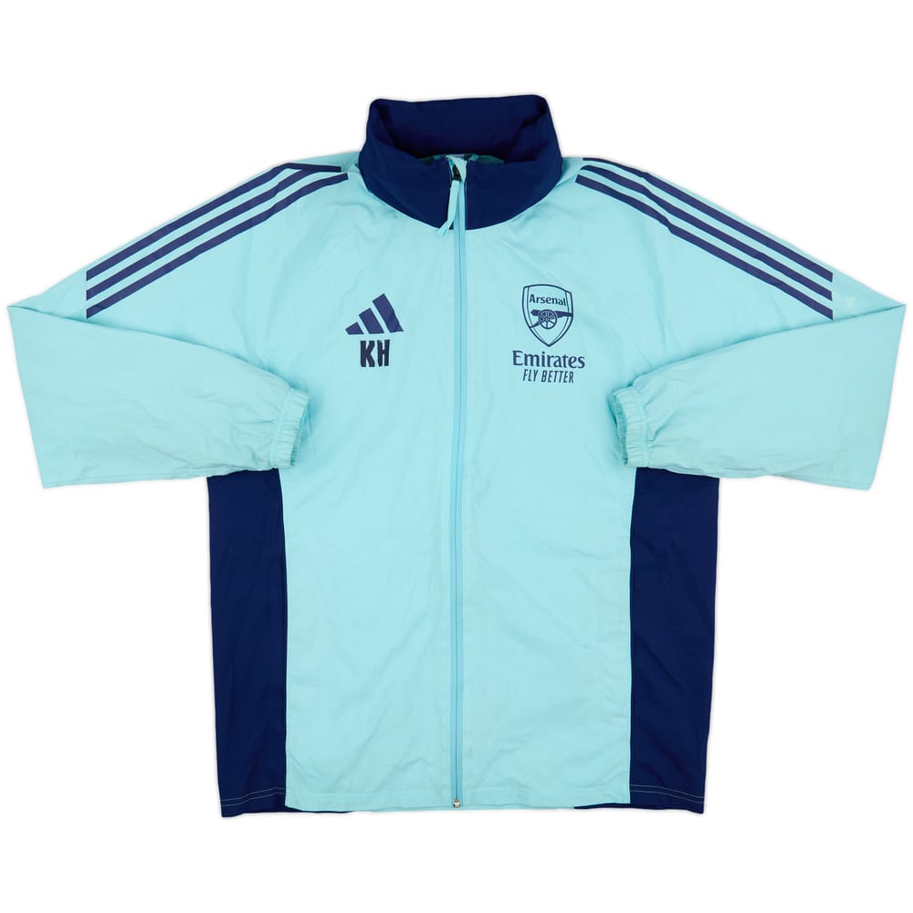 2024-25 Arsenal adidas Staff Issue Hooded Rain Jacket KH - 5/10 - (M)